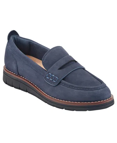 Rockport Women's Adalee Slip-on Round Toe Loafers In Blue