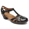 Rockport Women's Aubrey T Strap Sandal In Black In Black