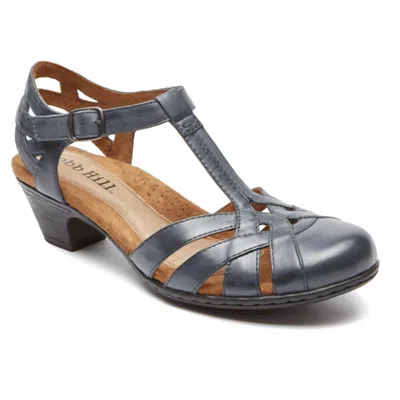 Rockport Women's Aubrey T Strap Sandal In Navy In Blue