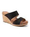 Rockport Briah Ii Slide Womens Wedge Open Toe Wedge Sandals In Black Leather