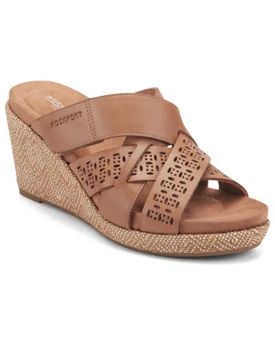 Rockport Britta Platform Wedge Slide Sandal In Brown