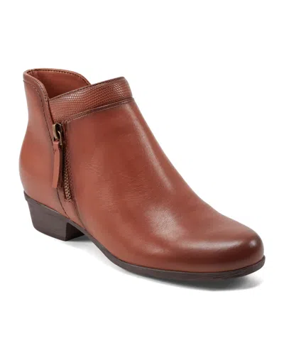 Rockport Women's Carly Side Zip Casual Ankle Booties In Brown