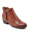 Rockport Women's Carly Side Zip Casual Ankle Booties In Medium Natural Leather