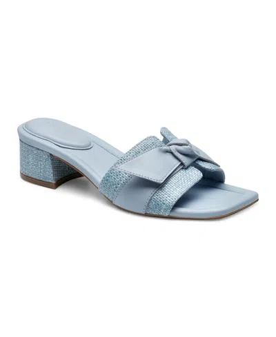 Rockport Women's Carsie Square Toe Dress Sandals In Light Blue