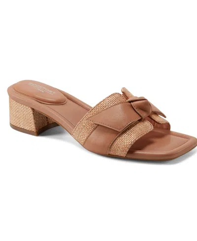 Rockport Women's Carsie Square Toe Dress Sandals In Medium Natural