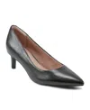 Rockport Tm75mmpth Piece Pump Womens Padded Insole Pointed Toe Pumps In Black Leather