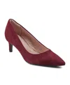 Rockport Cindy Pointed Toe Pump In Cranberry Suede