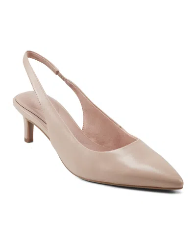 Rockport Women's Corine Pointy Toe Slingback Dress Pumps In Light Natural Leather