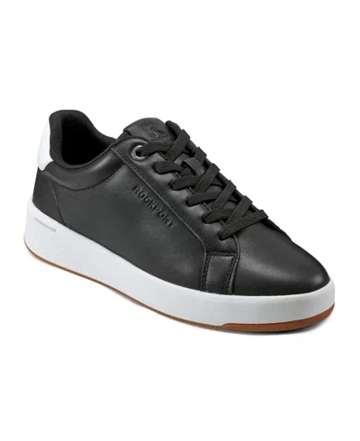 Rockport Women's Elara Lace-up Casual Sneakers In Black Leather