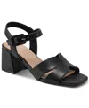 Rockport Women's Georje Open Toe Dress Sandals In Black Leather