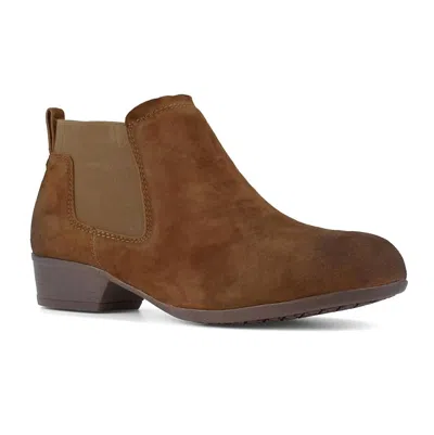 Rockport Women's Junction View Steel Safety Toe Slip On Boot In Brown