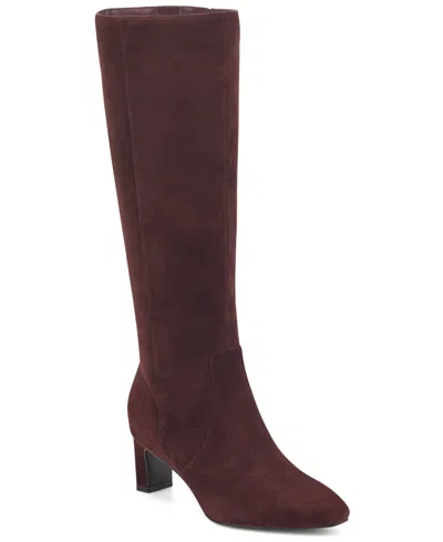 ROCKPORT WOMEN'S MABEL WIDE-CALF SUEDE DRESS BOOTS
