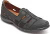 ROCKPORT WOMEN'S PENFIELD FISHERMAN LEATHER SLIP-ON SHOES IN BLACK