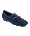 Rockport Women's Polly Slip-on Square Toe Dress Loafers In Navy Suede
