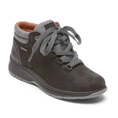 Rockport Women's Pyper Hiker Boot Medium In Black Nubuck In Grey