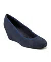 Rockport Rita Womens Solid Man Made Wedge Heels In Navy Suede