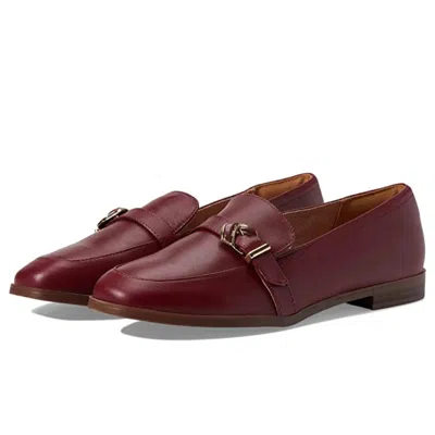 Rockport Women's  Susana Knot Ci9720 Flats Red Leather Slip On Loafer Htat257