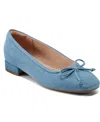 Rockport Women's Sadie Square Toe Slip-on Ballet Dress Flats In Blue Denim