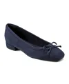 Rockport Women's Sadie Square Toe Slip-on Ballet Dress Flats In Navy Suede