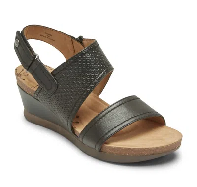 Rockport Women Shona Slingback Wedge Sandals In Black