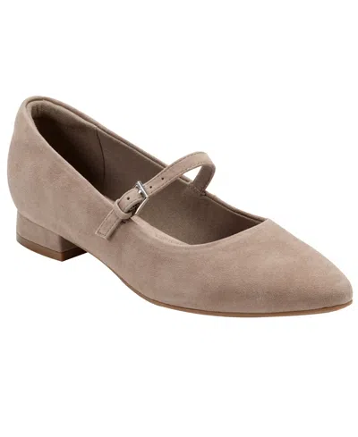Rockport Women's Taren Total Motion Pointy Toe Dress Flats In Brown