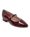 Rockport Women's Taren Total Motion Pointy Toe Dress Flats In Dark Red Patent