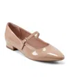 Rockport Women's Taren Total Motion Pointy Toe Dress Flats In Medium Natural Patent