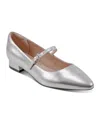 Rockport Womens Buckle Leather Mary Jane Heels In Silver Leather