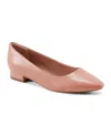 Rockport Women's Tessa Total Motion Pointy Toe Dress Flats In Dusty Rose Leather