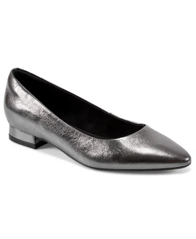 Rockport Women's Tessa Total Motion Pointy Toe Dress Flats In Gray