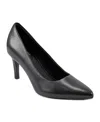 Rockport Women's Total Motion 75mm Pointy Pump Heels In Black Patent In Black Leather
