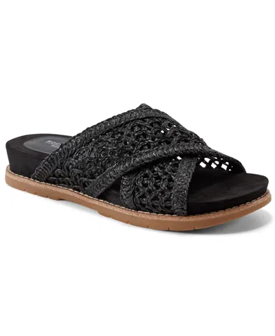 Rockport Women's Zora Open Toe Casual Flat Sandals In Black
