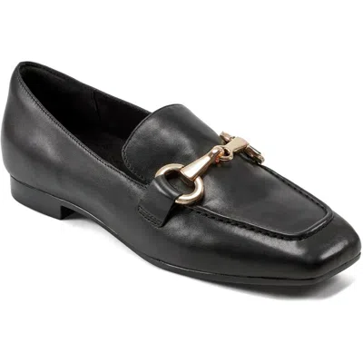 Rockport Womens Chain Loafers In Black Leather