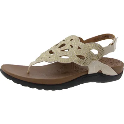 Rockport Womens Embellished Faux Leather Slingback Sandals
