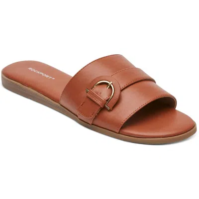 Rockport Yara Womens Faux Leather Slip On Slide Sandals In Multi