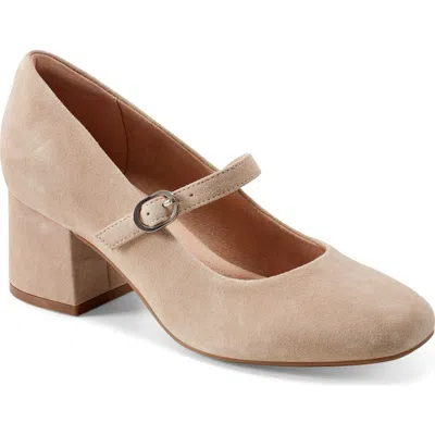 Rockport Zena Mary Jane Pump In Light Natural Suede