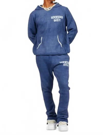 Rockstar Original Lake Mohair Knit Track Set In Navy In Blue