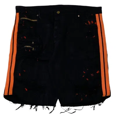 Rockstar Original Men's Denim Short In Black/orange In Multi