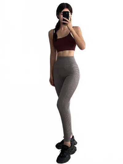Rockstar Peach Fishnet Leggings In Gray