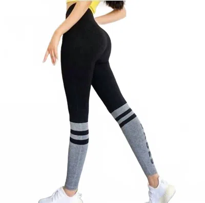 Rockstar Peach Gym Babes Leggings In Black