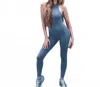 Rockstar Peach Lola Zip Jumpsuit In Gray In Blue