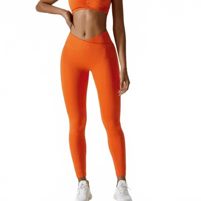 Rockstar Peach Midrise Sculpt Leggings In Orange