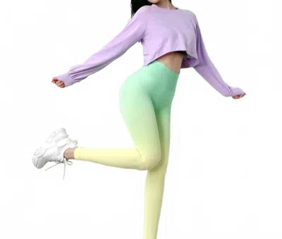 Rockstar Peach Ode To Ombre Sculpting Leggings In Green