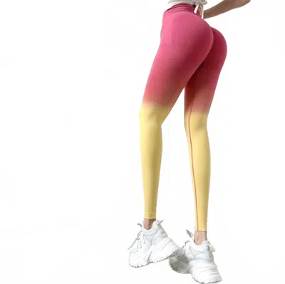 Rockstar Peach Ode To Ombre Sculpting Leggings In Orange