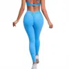 Rockstar Peach Pull On V Back Leggings In Blue In Blue