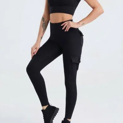 Rockstar Peach Sgt Pocket Leggings In Black