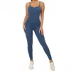 Rockstar Peach Strappy Scoopneck Jumpsuit In Blue In Blue