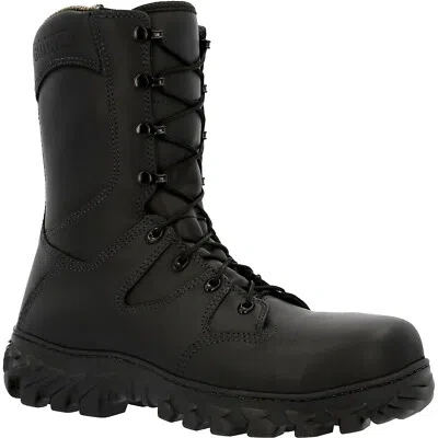 Pre-owned Rocky Boots Rocky Mens Black Leather Code Red Rescue Ct Firefighter Boots