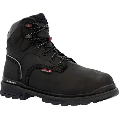 Pre-owned Rocky Boots Rocky Mens Black Leather Rams Horn Ct Metguard Work Boots