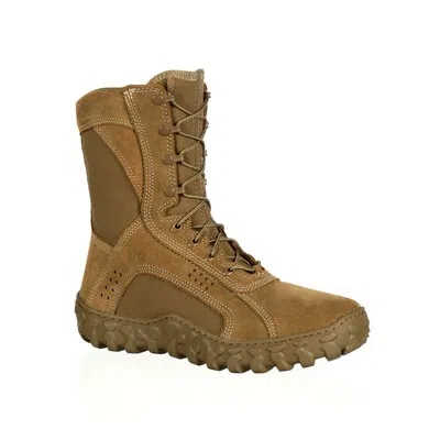 Pre-owned Rocky Boots Rocky Mens Coyote Brown Leather S2v Tactical Military Boots